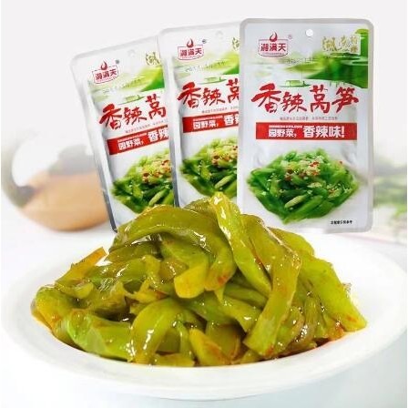 湖南香辣湘滿天香辣萵筍鹽脆下飯菜零食即食泡菜榨菜-細節圖2