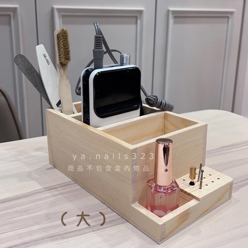 （現貨）木質調/原木磨甲機收納盒/各種大小/筆筒/美甲收納/桌上收納/磨頭收納-細節圖2