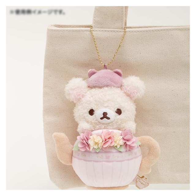 【Rilakkuma/拉拉熊】花香下午茶系列牛奶熊公仔吊飾-細節圖3