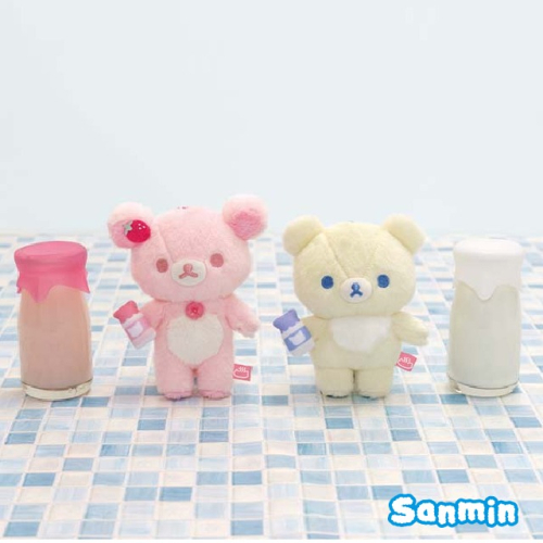 【Rilakkuma/拉拉熊】泡湯系列公仔吊飾 牛奶小小熊/草莓牛奶熊