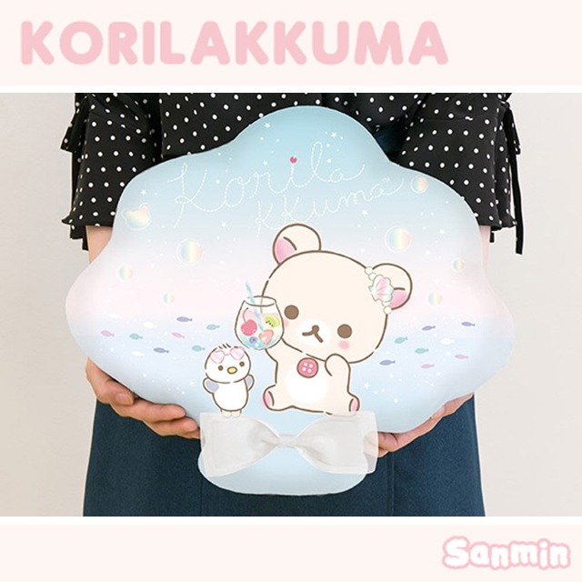 【Rilakkuma/拉拉熊】牛奶熊貝殼造型涼感抱枕-細節圖2
