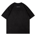 【YG STUDIO】法式 麂皮 高級感 刺繡 短袖 T恤 短T 上衣 寬鬆 似 essential 街頭 復古 嘻哈-規格圖7