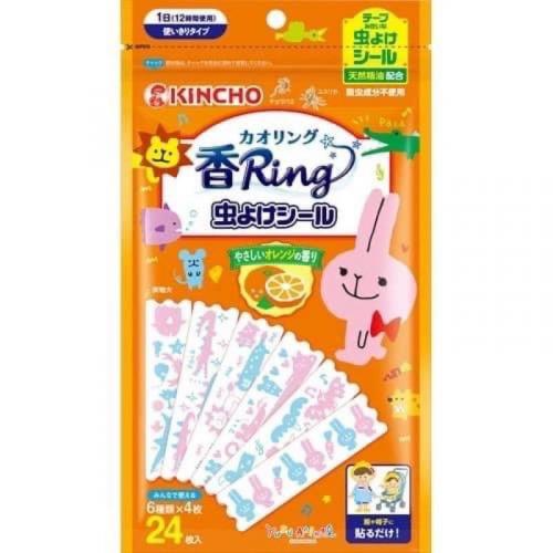 日本🇯🇵 KINCHO 金雞 金鳥 兒童天然柑橘精油 防蚊貼片 24入