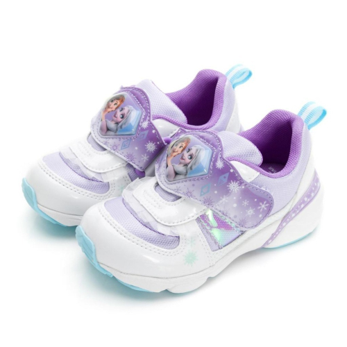 【維玥體育】日本 Moonstar 月星 DN DNC13101 冰雪奇緣電燈鞋 白/紫 童鞋 兒童鞋 運動鞋 布鞋
