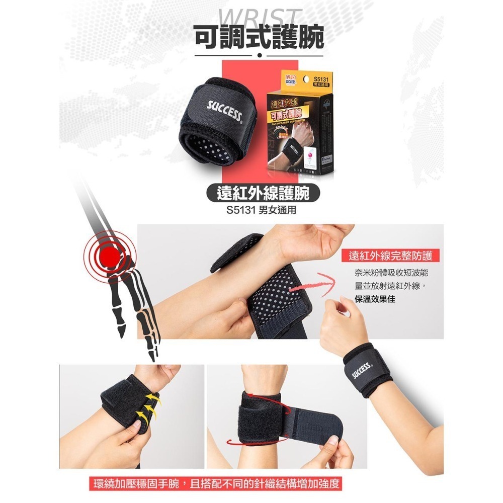【維玥體育】成功 SUCCESS S5130 遠紅外線可調式拇指護套 拇指護套 (1入)-細節圖6