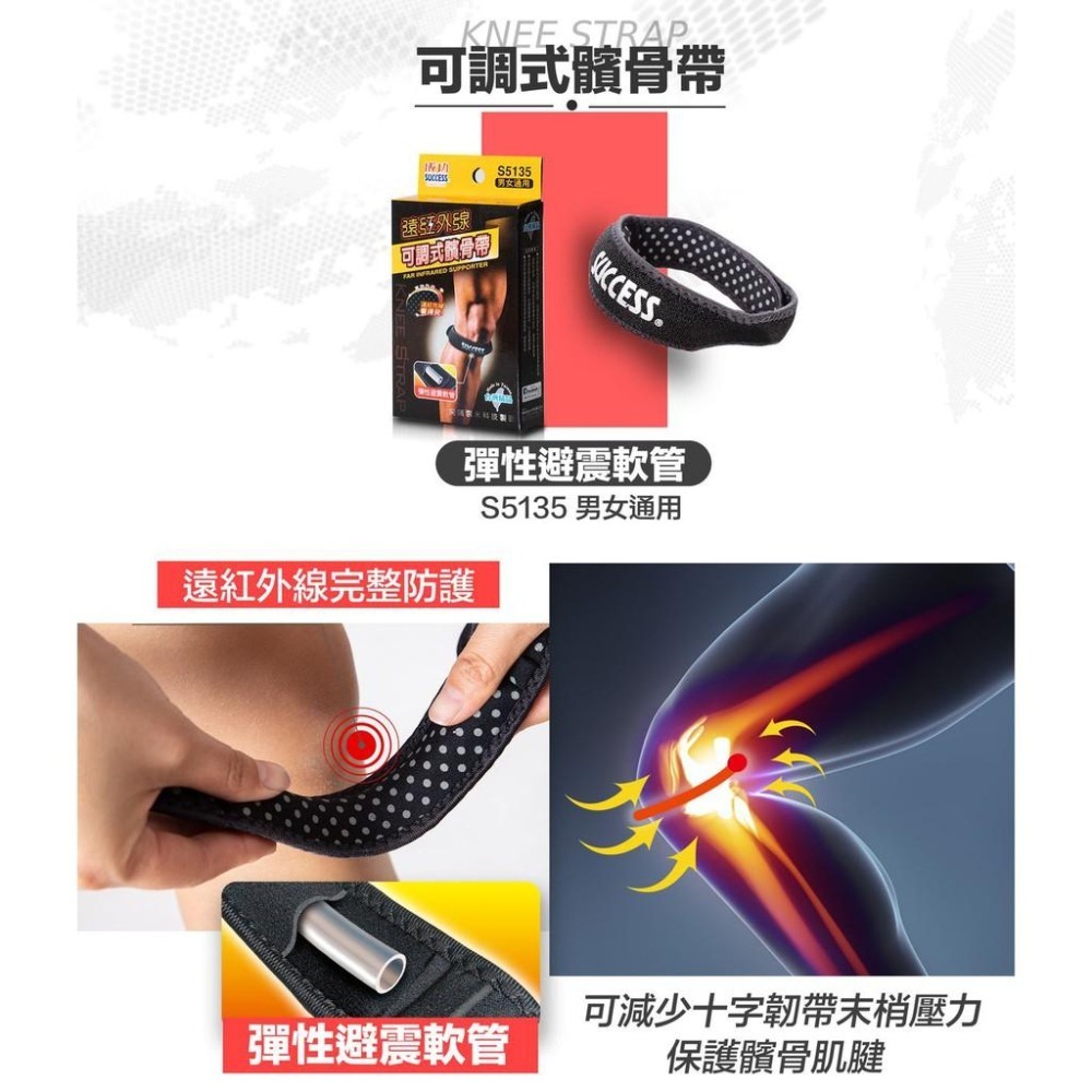 【維玥體育】成功 SUCCESS S5135 遠紅外線可調式髕骨帶 髕骨帶-細節圖4