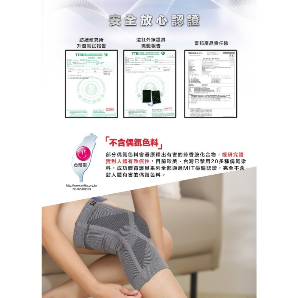 【維玥體育】成功 SUCCESS S5087 石墨烯支撐型護膝 (單入) 石墨烯纖維 片狀式發熱 蓄熱效果佳-細節圖7