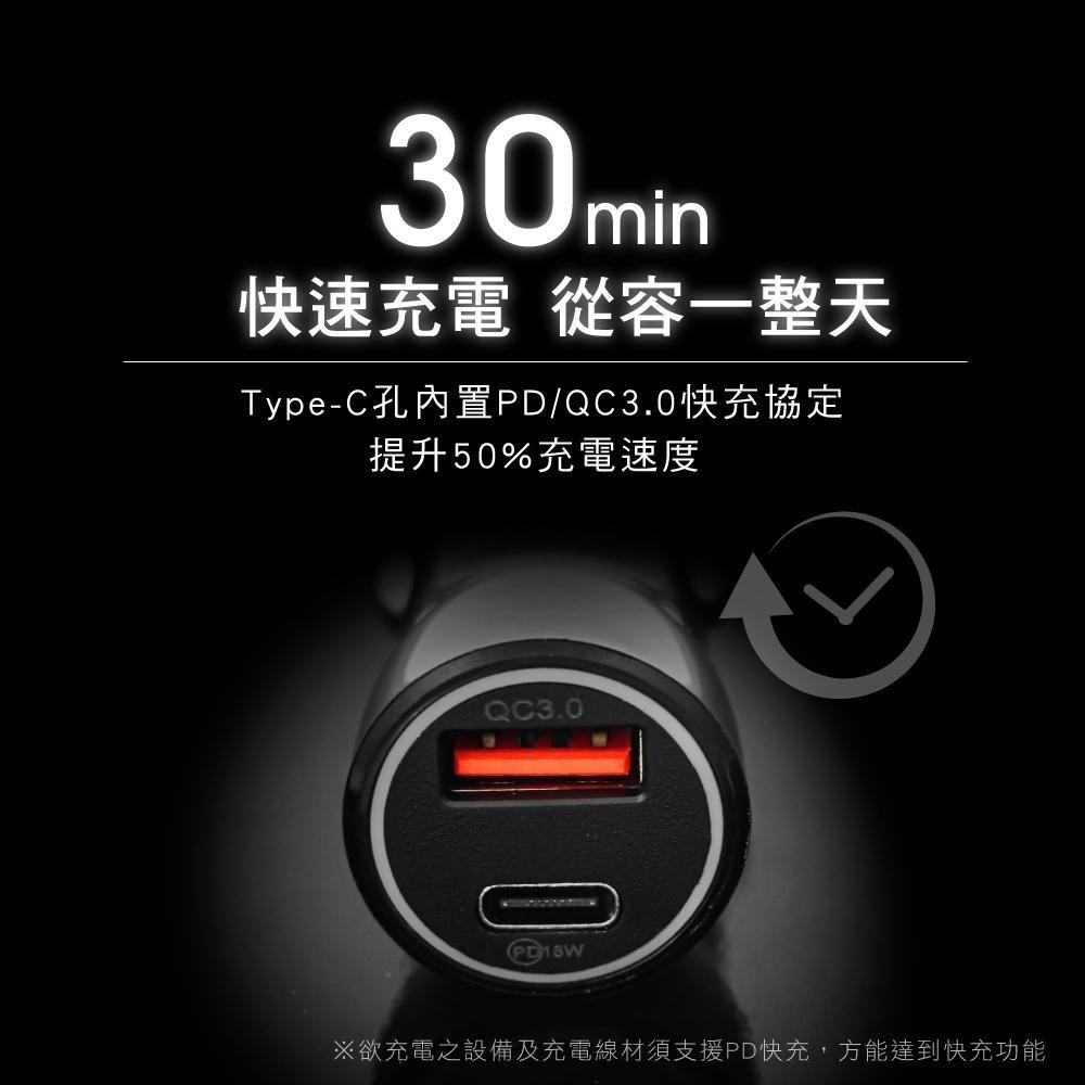 【KINYO】 PD+QC3.0車用快速充電座(CU) 30W 快速充電 LED指示燈 18g迷你小巧 車用快充-細節圖3