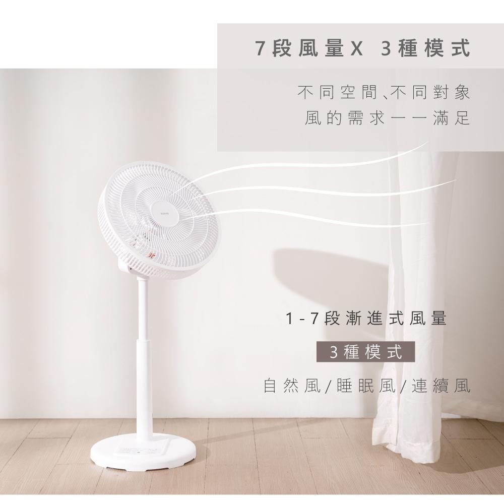 【KINYO】3D遙控二合一循環立扇 (DCF) 14吋 風扇 DC無刷馬達 7片扇葉 兩段高度伸縮-細節圖6