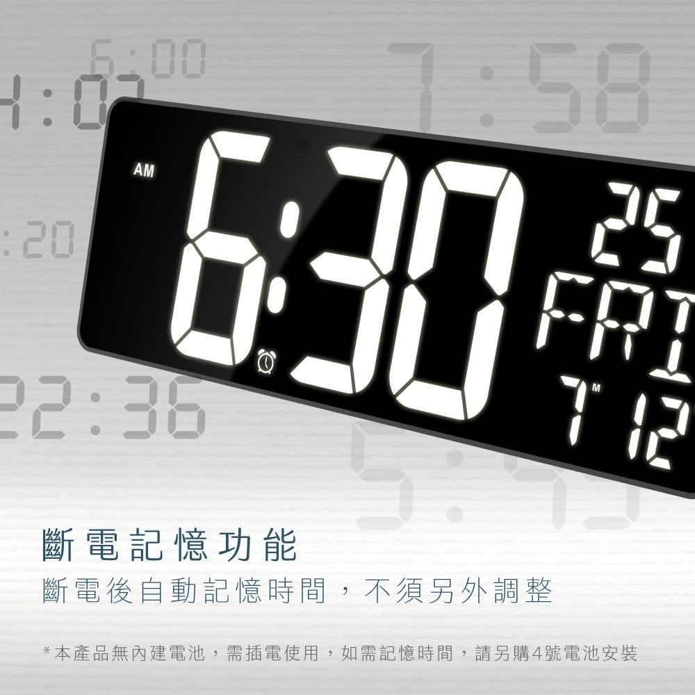 【KINYO】LED鏡面大螢幕電子鐘 (TD)數字鐘 萬年曆 星期 日期 溫溼度顯示 大數字 壁掛 桌立-細節圖6