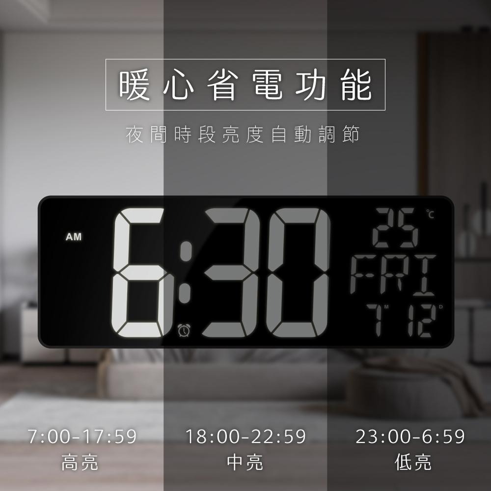【KINYO】LED鏡面大螢幕電子鐘 (TD)數字鐘 萬年曆 星期 日期 溫溼度顯示 大數字 壁掛 桌立-細節圖7