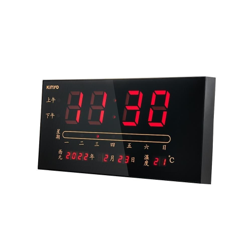 【KINYO】LED數位萬年曆電子鐘 (TD) 自動偵測溫度 記憶時間 停電免調整 貼心省電功能