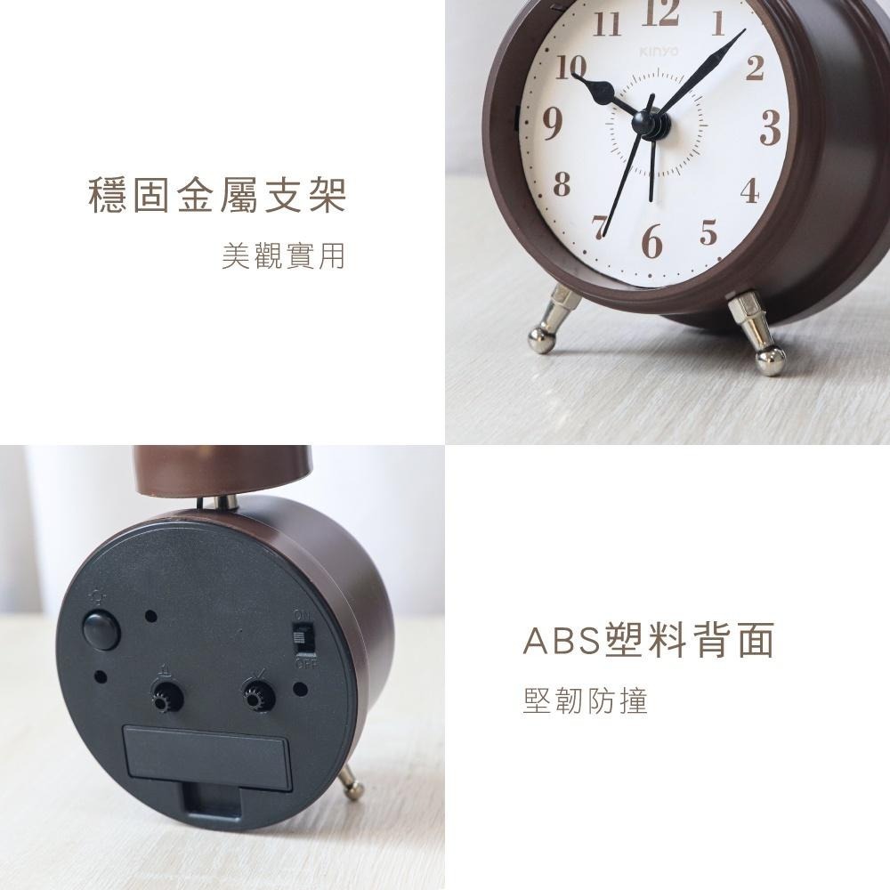 【KINYO】復古響鈴造型鬧鐘 (ACK) 時鐘 靜音機芯 安靜好眠-細節圖6