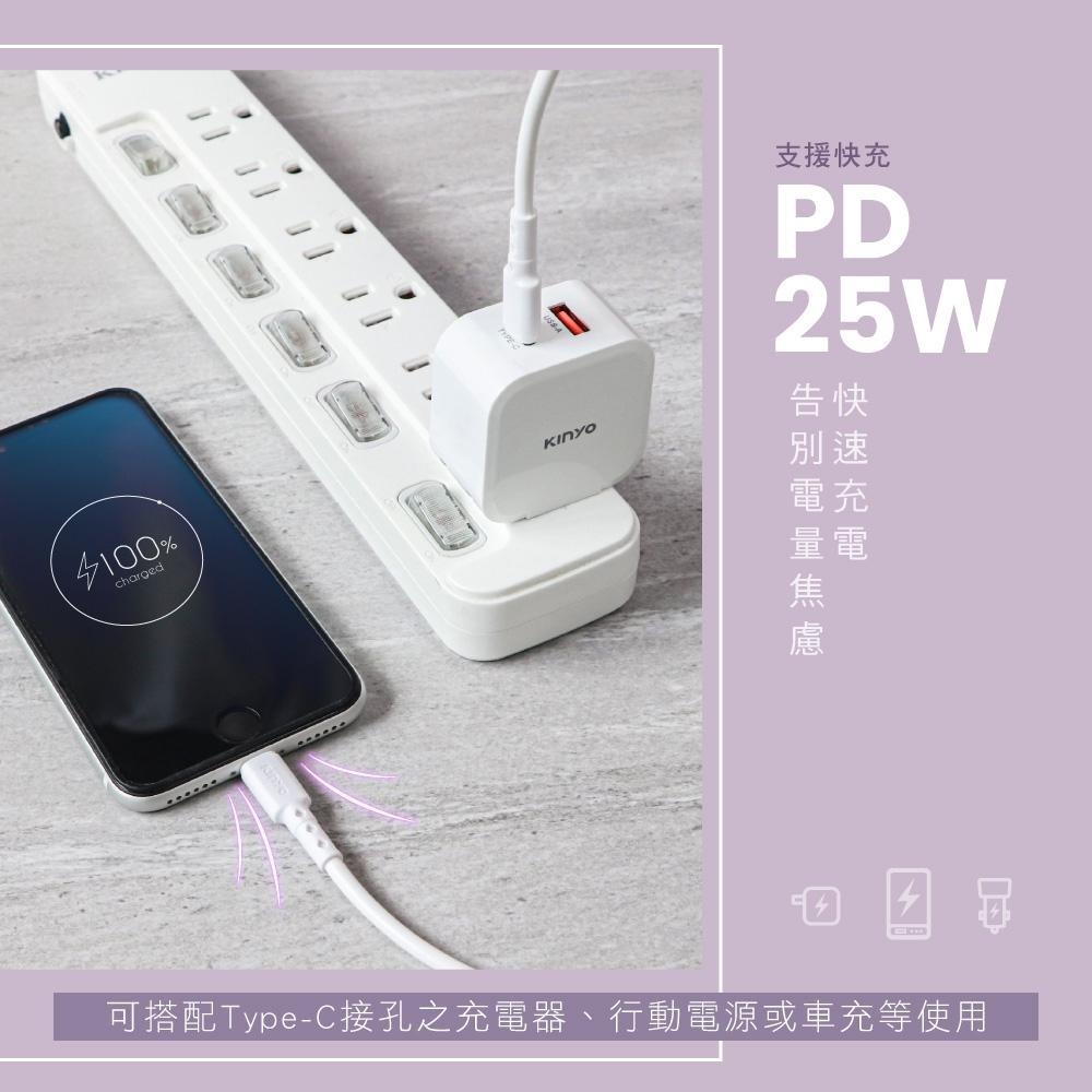 【KINYO】蘋果PD快充傳輸線-2M (USBNAC) 25W快充 加強抗彎折  防纏繞 充電線-細節圖5
