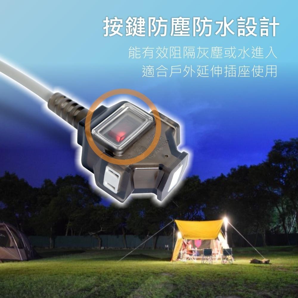 【KINYO】動力延長線 (CS) 3M/5M/10M/15M 延長線 1650W 防潑水｜台灣製造 戶外 露營-細節圖6