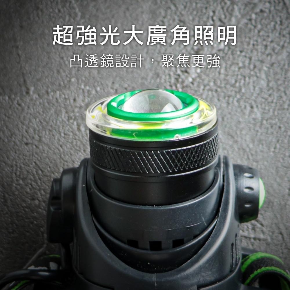 【KINYO】USB充電式高亮度頭燈 (LED) 充電式 T6 四段光源 IPX5防水 | 登山 探照燈-細節圖8