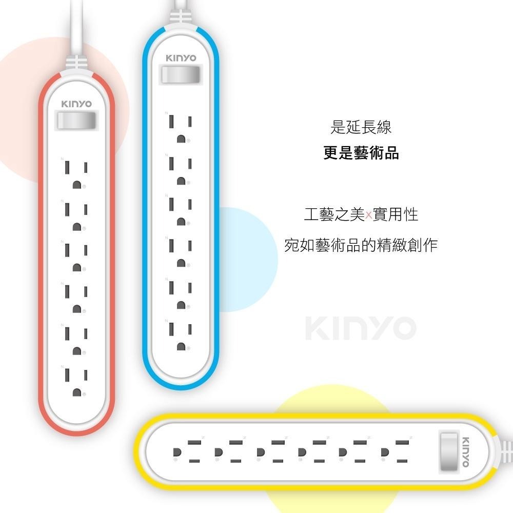 【KINYO】1開6插雙圓延長線(CGCR) 6呎 耐燃材質 防突波 | 台灣製造-細節圖4