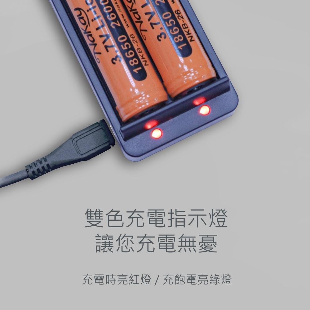 【KINYO】USB雙槽鋰電池充電器 (CQ) USB供電 雙電池 18650鋰電池 充電-細節圖7