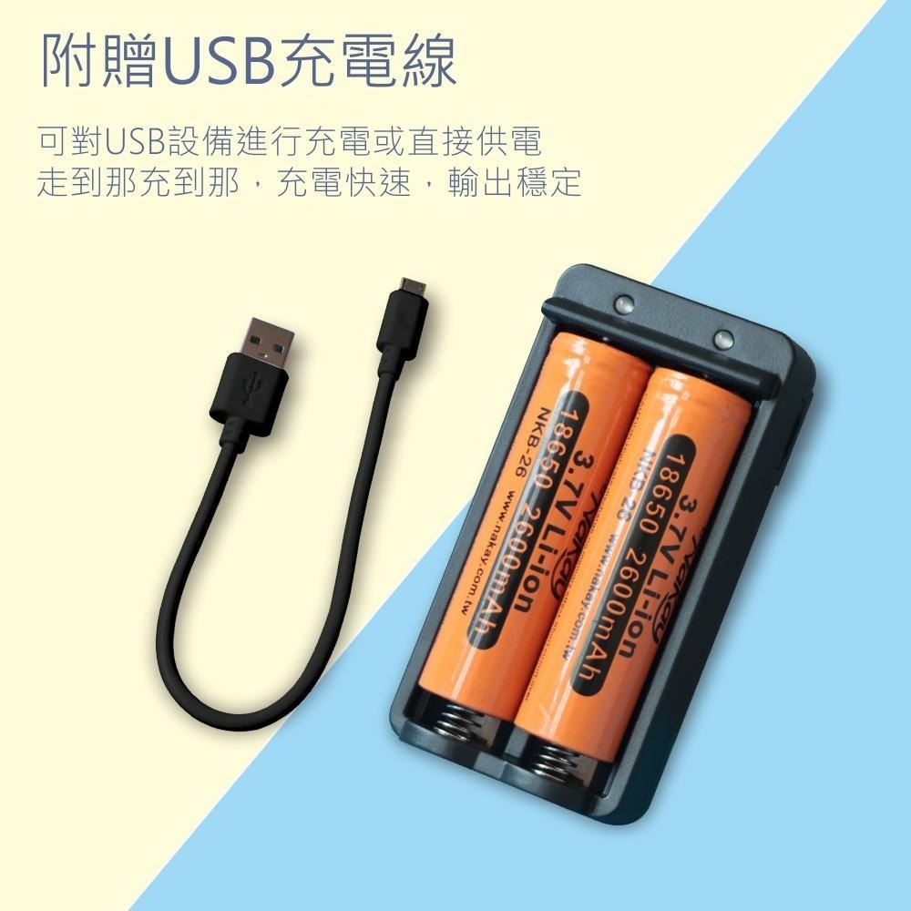 【KINYO】USB雙槽鋰電池充電器 (CQ) USB供電 雙電池 18650鋰電池 充電-細節圖8