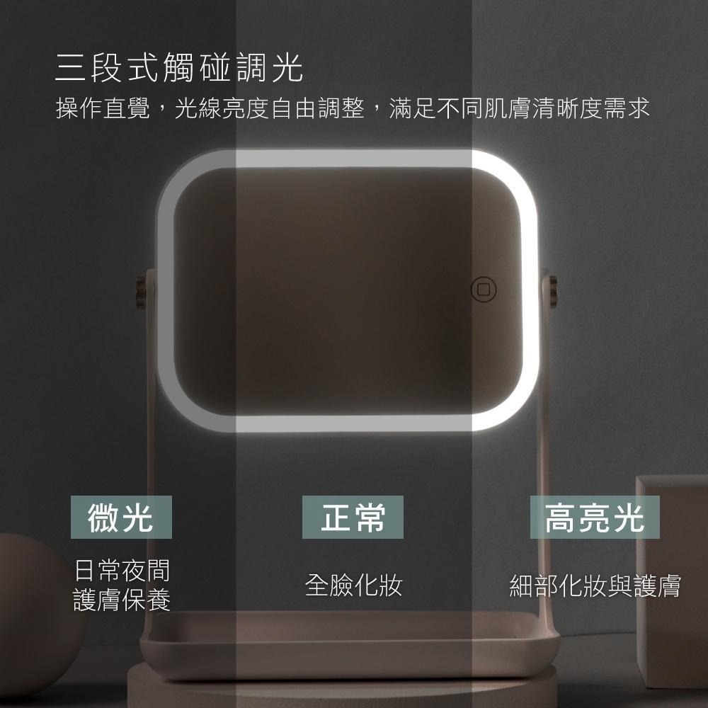 【KINYO】LED翻轉置物化妝鏡(BM) 電池+USB有線 加大鏡面 自然光 ｜原廠一年保固-細節圖5