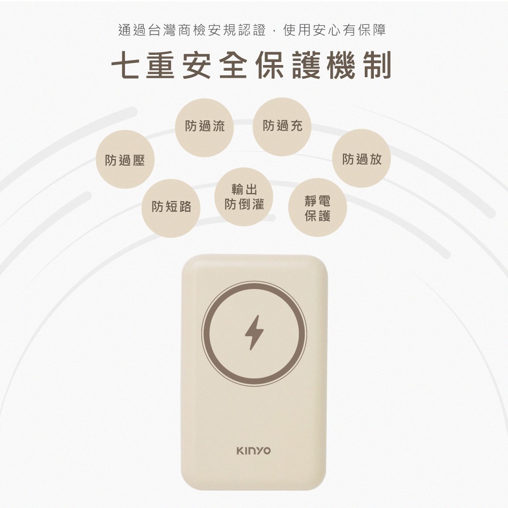 【KINYO】10000mAh 磁吸無線行動電源 (KPB)-細節圖8