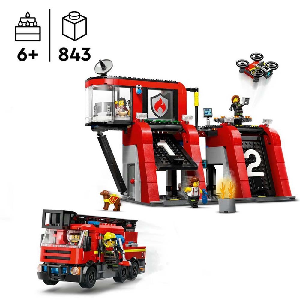 [ 必買站 ] LEGO 60414 消防局和消防車 城市 系列-細節圖4
