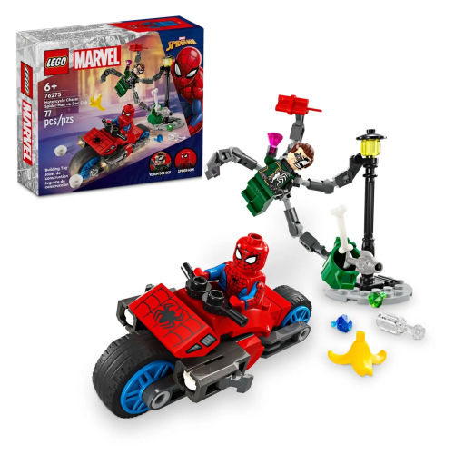 [ 必買站 ] LEGO 76275 摩托車追逐：蜘蛛人 vs. 猛毒化八爪博士 超級英雄 系列
