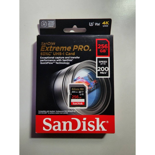SanDisk Extreme Pro 256G 200MB/s 記憶卡(增你強公司貨) (全新)(下單後請留言告知)
