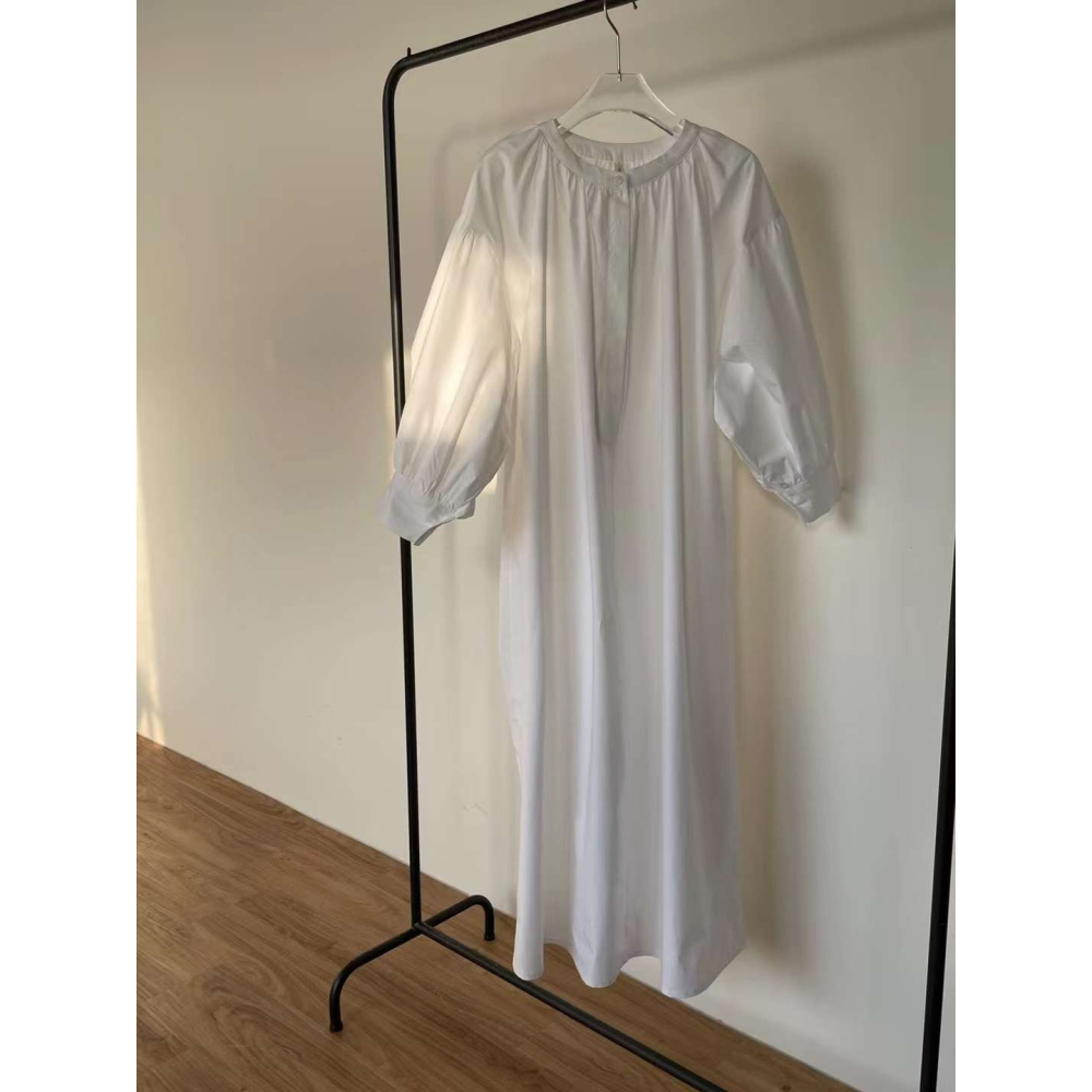 極簡日常 純白連身裙-細節圖7