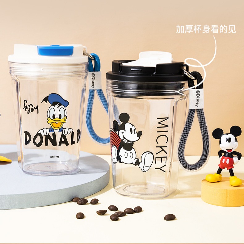正版迪士尼 熊抱哥 米奇 唐老鴨 杯子 水杯 手提杯 咖啡杯 兒童水杯 掛繩杯 飲料杯-細節圖2