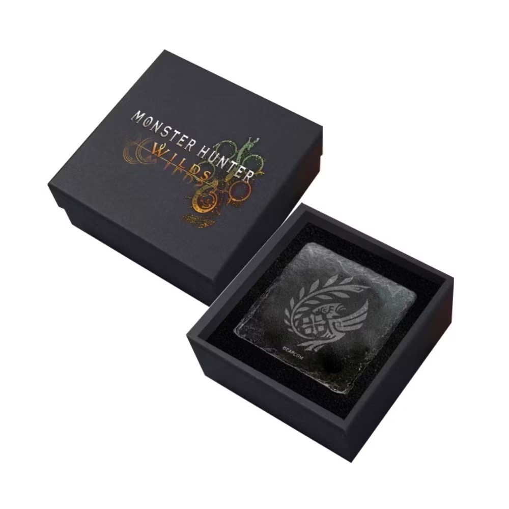 全新 魔物獵人 荒野 限定版鐵盒和特典鐳雕石板杯墊-規格圖1