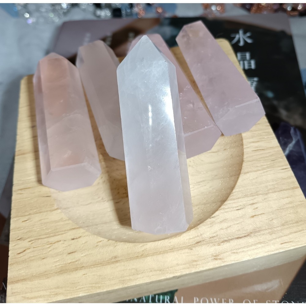 【甜姐兒】  水晶柱 台灣現貨 水晶 天然水晶 飾品 裝飾品 粉晶 紫水晶 瑪瑙 藍紋瑪瑙 日月同輝 收藏 擺飾 風水-細節圖4