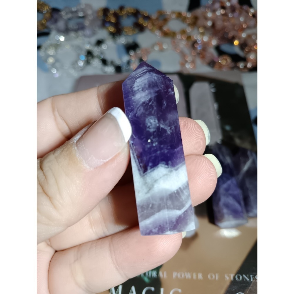 【甜姐兒】  水晶柱 台灣現貨 水晶 天然水晶 飾品 裝飾品 粉晶 紫水晶 瑪瑙 藍紋瑪瑙 日月同輝 收藏 擺飾 風水-細節圖7