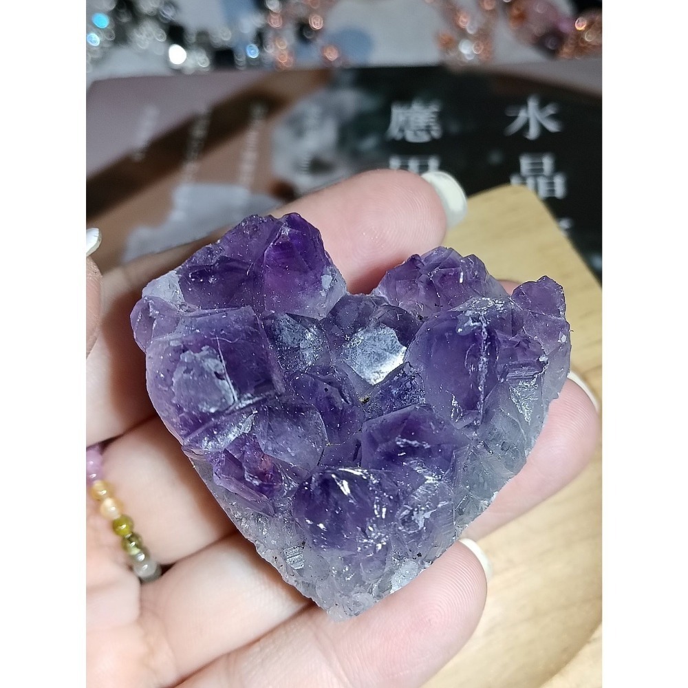 【甜姐兒】  心型水晶 台灣現貨 水晶 天然水晶 飾品 裝飾品 粉晶 紫水晶 瑪瑙 藍紋瑪瑙 日月同輝 收藏 擺飾 風水-細節圖6