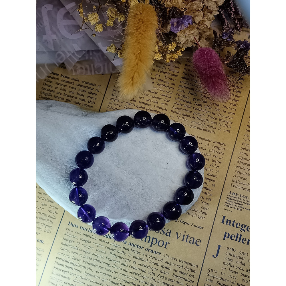 【甜姐兒】紫水晶手鍊 水晶 手珠 手串 手鍊 DIY 設計款 材料珠 圓珠 天然水晶 水晶手鍊 水晶串珠 飾品 手環-細節圖2