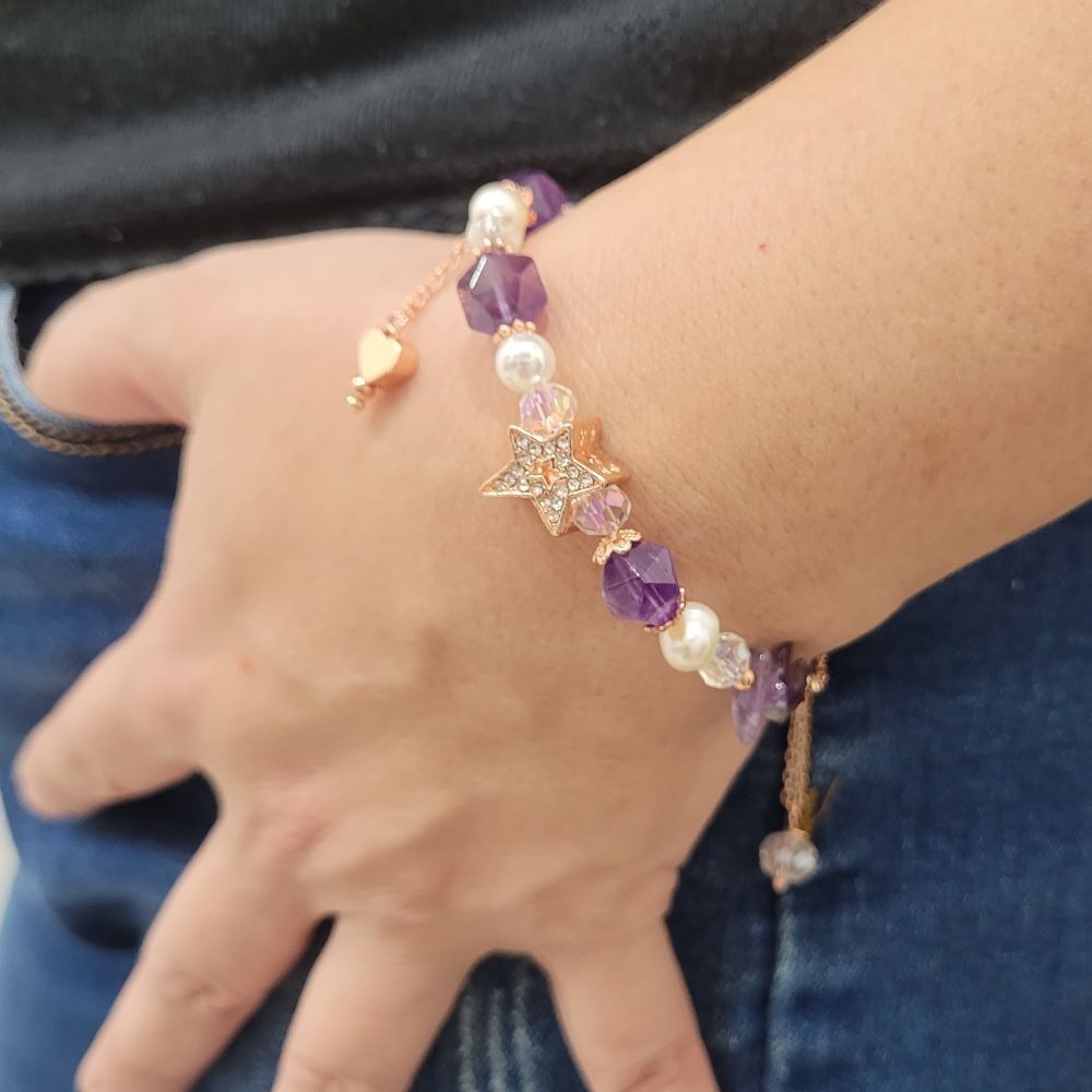 【甜姐兒】小眾設計典雅水晶手鍊 紫水晶 珍珠 水晶 手串 手鍊 DIY 設計款 材料珠 天然水晶 水晶手鍊 飾品 手環-細節圖7