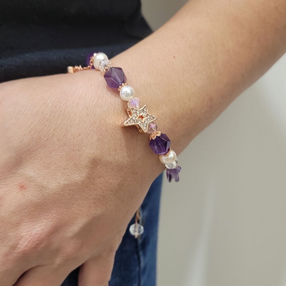 【甜姐兒】小眾設計典雅水晶手鍊 紫水晶 珍珠 水晶 手串 手鍊 DIY 設計款 材料珠 天然水晶 水晶手鍊 飾品 手環-細節圖9