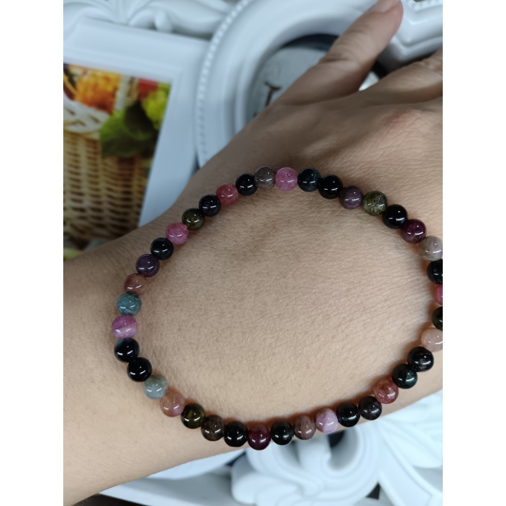 【甜姐兒】天然碧璽手鍊 水晶 手珠 手串 手鍊 DIY 設計款 材料珠 圓珠 天然水晶 水晶手鍊 水晶串珠 手環-細節圖2