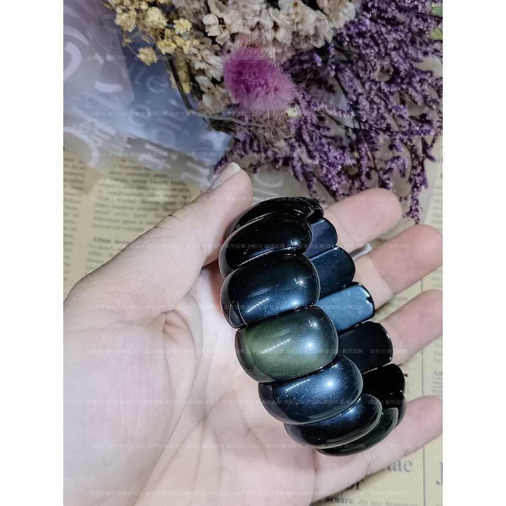 【甜姐兒】黑曜石手排手鍊 水晶 手珠 手串 手排 DIY 設計款 材料珠 圓珠 天然水晶 水晶手鍊 水晶串珠 飾品 手環-細節圖3