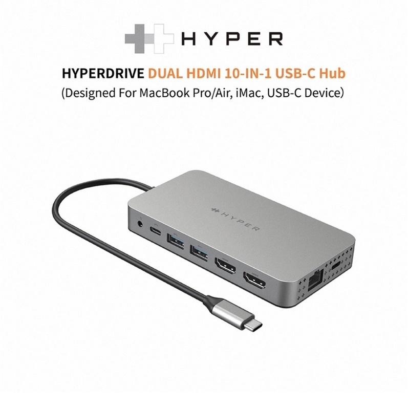 【公司現貨】HyperDrive 10-in-1 Dual HDMI USB-C Hub M1/M2雙螢幕輸出-細節圖2