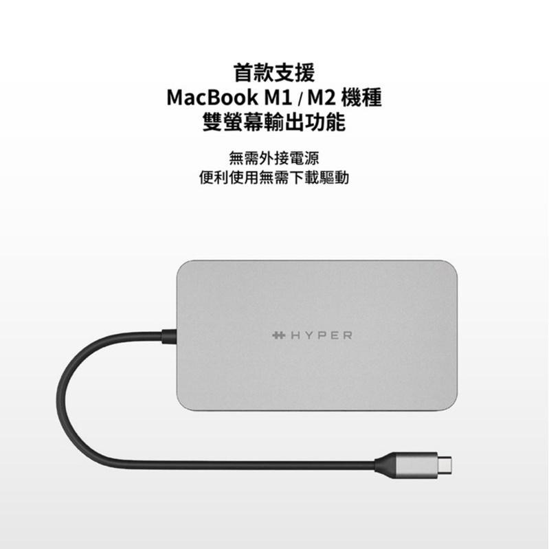 【公司現貨】HyperDrive 10-in-1 Dual HDMI USB-C Hub M1/M2雙螢幕輸出-細節圖6