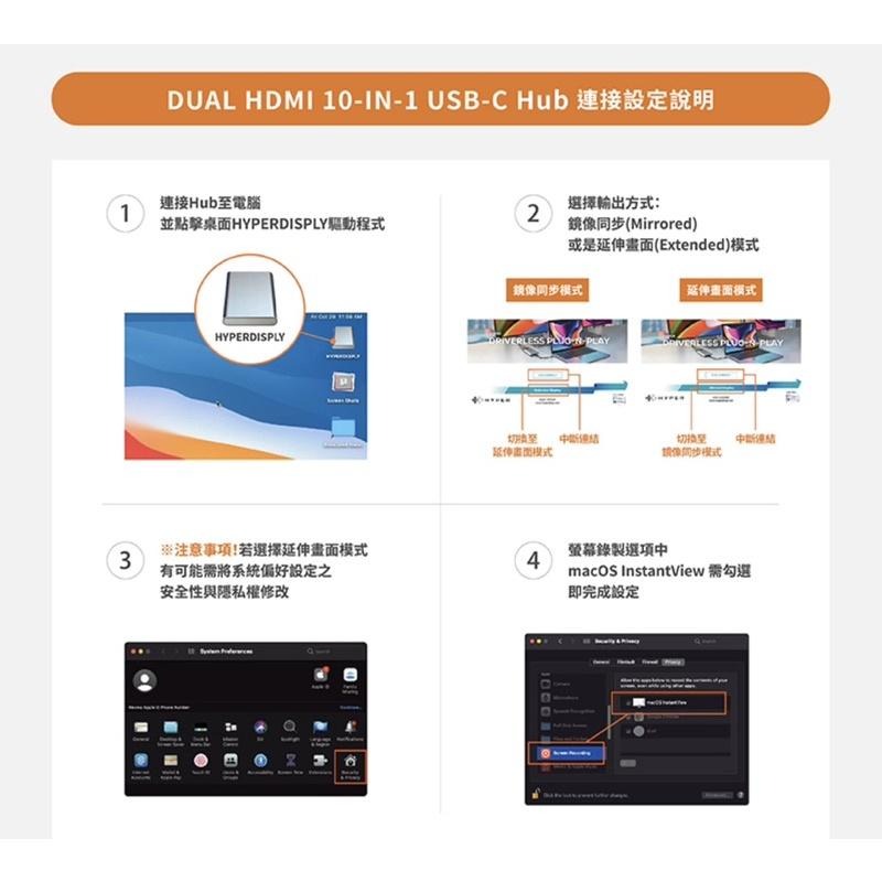 【公司現貨】HyperDrive 10-in-1 Dual HDMI USB-C Hub M1/M2雙螢幕輸出-細節圖9