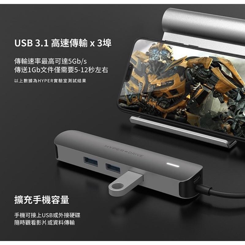 【公司現貨】HyperDrive 6-in-1 USB-C Hub 多功能集線器 適用MacBook 高速傳輸-細節圖6