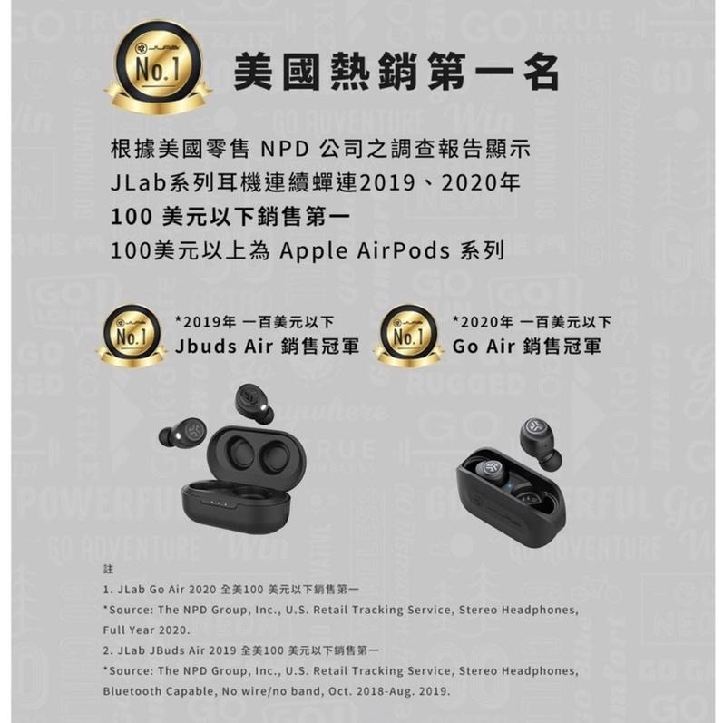 【原廠公司現貨】JLab Go Air POP 真無線藍牙耳機 防水 攜帶方便 運動耳機 藍牙5.1 無線耳機-細節圖3