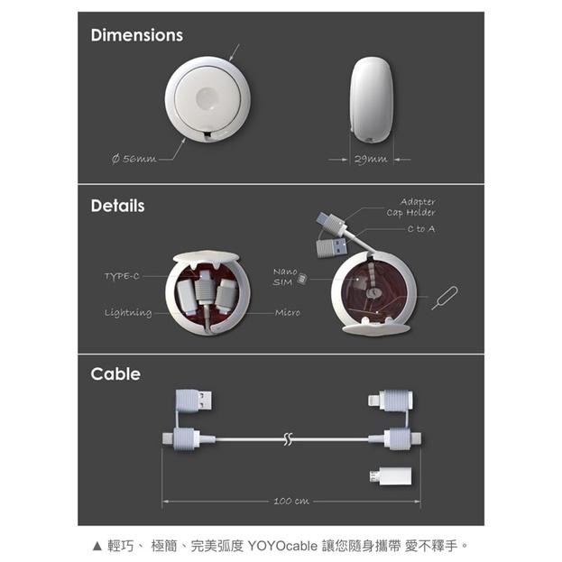 【現貨速出】TOFU Yoyo Cable 多合一 捲捲充電線 便攜 數據線 充電線 適用 蘋果安卓 65W-細節圖8