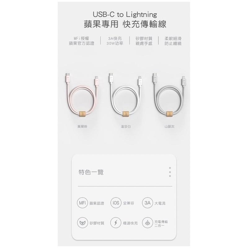 【公司現貨】UIBI 液態矽膠 蘋果快充數據線 1M USB-C to Lightning MFi 充電線 傳輸線-細節圖3