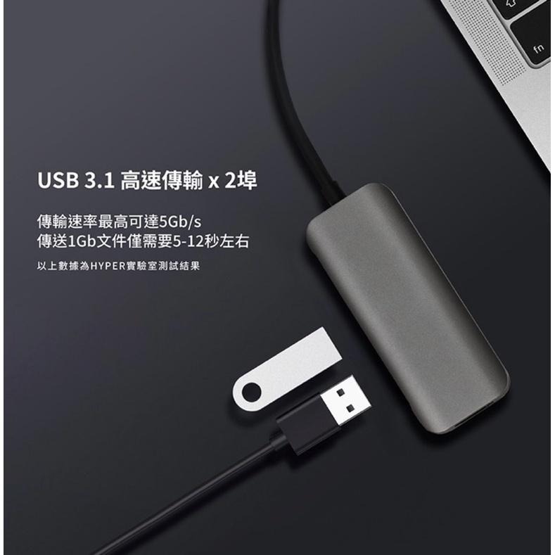 【公司貨！附發票】HyperDrive 4-in-1 USB-C Hub 多功能集線器 適用MacBook 高速傳輸-細節圖6