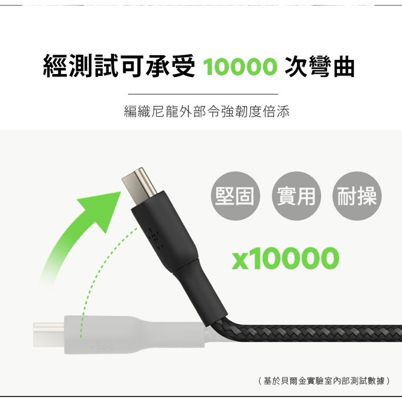 【公司現貨】美國 貝爾金 Belkin 原廠 60W USB-C 對 USB-C  編織充電傳輸線 Type-C-細節圖7