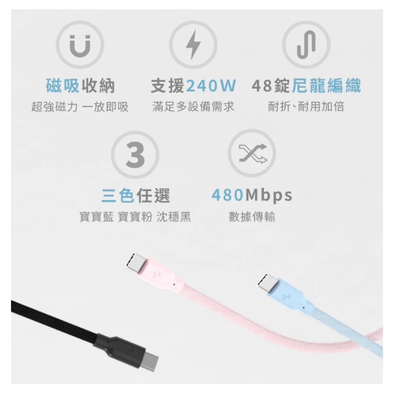 【公司現貨】Allite EASY CABLE 磁吸收納編織快充線 USB-C to USB-C 及 USB-A-細節圖5