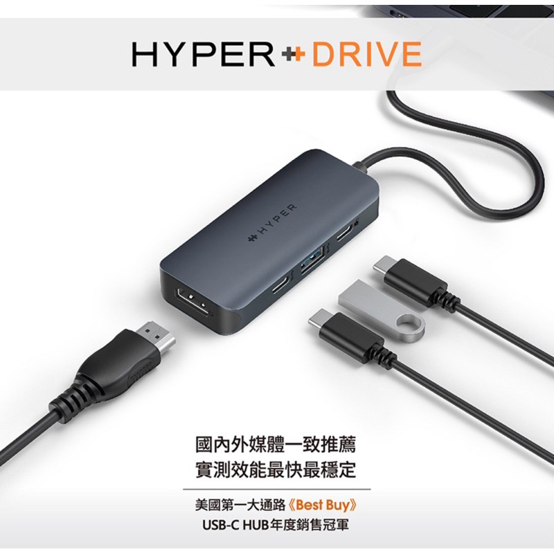 【公司現貨】HyperDrive 最新改版 Gen2 4-in-1 USB-C Hub 多功能集線器 新版4合1-細節圖2